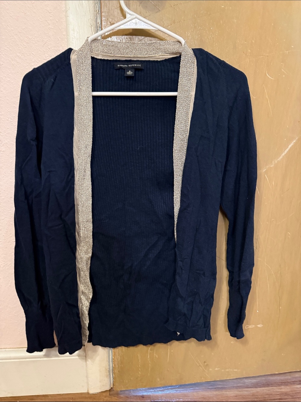 Banana Republic women’s Navy Cardigan with Metallic Trim